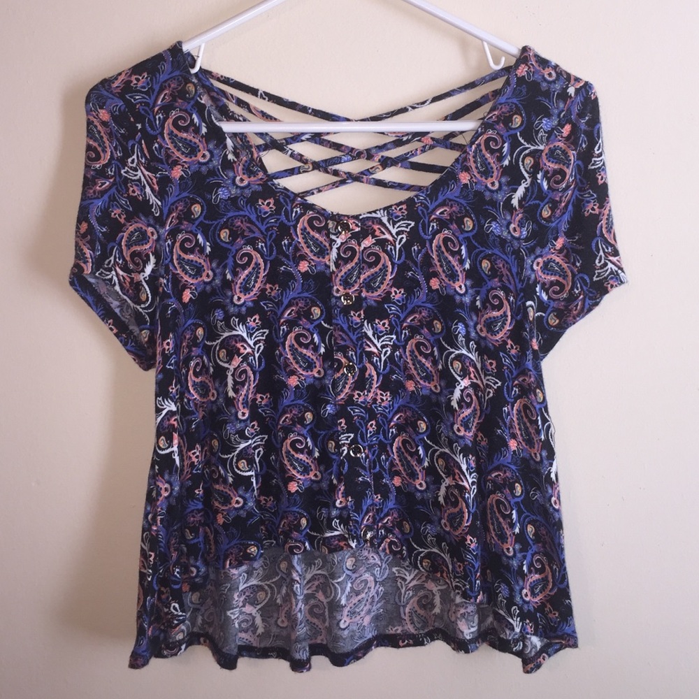 Dark blue crop top
